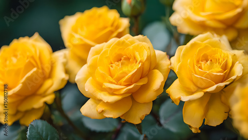 Close up of  beatiful yellow roses