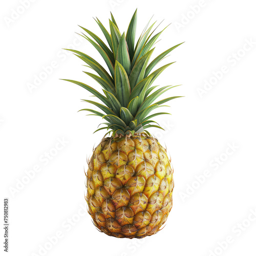 Photo of pineapple fruit isolated on transparent background
