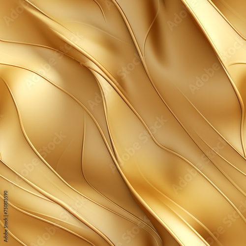 Matte gold  waves seamless pattern © Yuliya Khruslova
