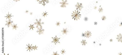 Sparkling Snowfall: Dynamic 3D Illustration of Falling Christmas Snowflakes