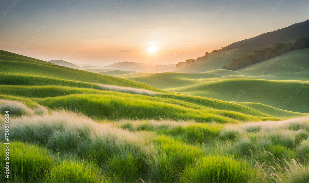 Fototapeta premium Minimalist Summer Landscape