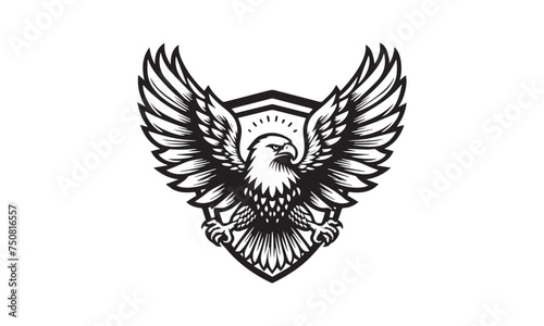 eagle with wings, shield with wings, eagle logo design, eagle flying, 