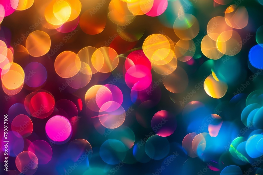Colorful bokeh background with multicolor light spots Creating a festive and vibrant atmosphere for celebrations