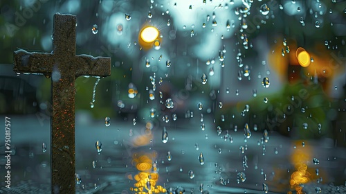 On Good Friday, tears cascade down, embodying mourning and deep reflection.