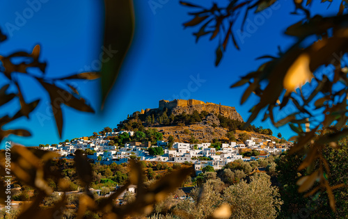 The majestic Lindos Acropolis and old town.