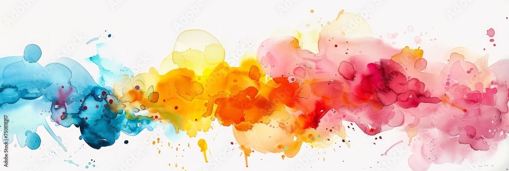Vibrant Abstract Watercolor Artwork on Paper Generative AI