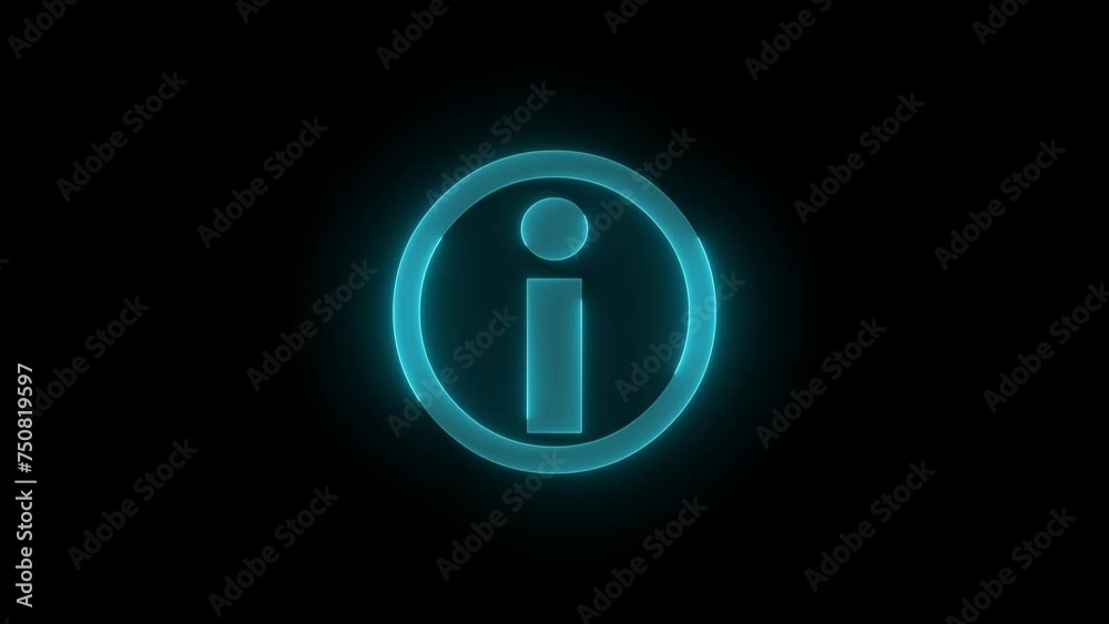Help desk icon glowing neon cyan color animation black background Help desk icon glowing neon cyan color animation black background