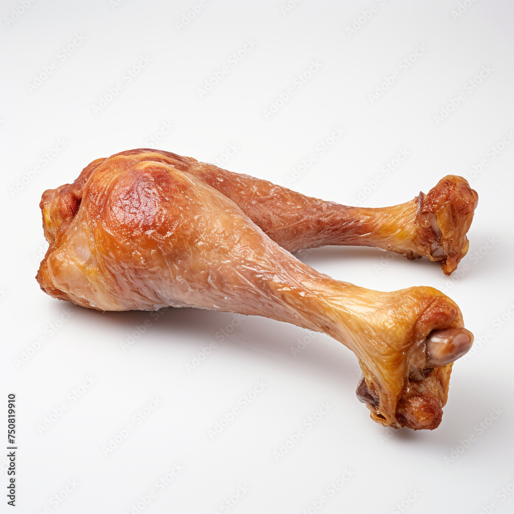 two turkey legs, in white background сreated with Generative Ai two turkey legs, in white background сreated with Generative Ai