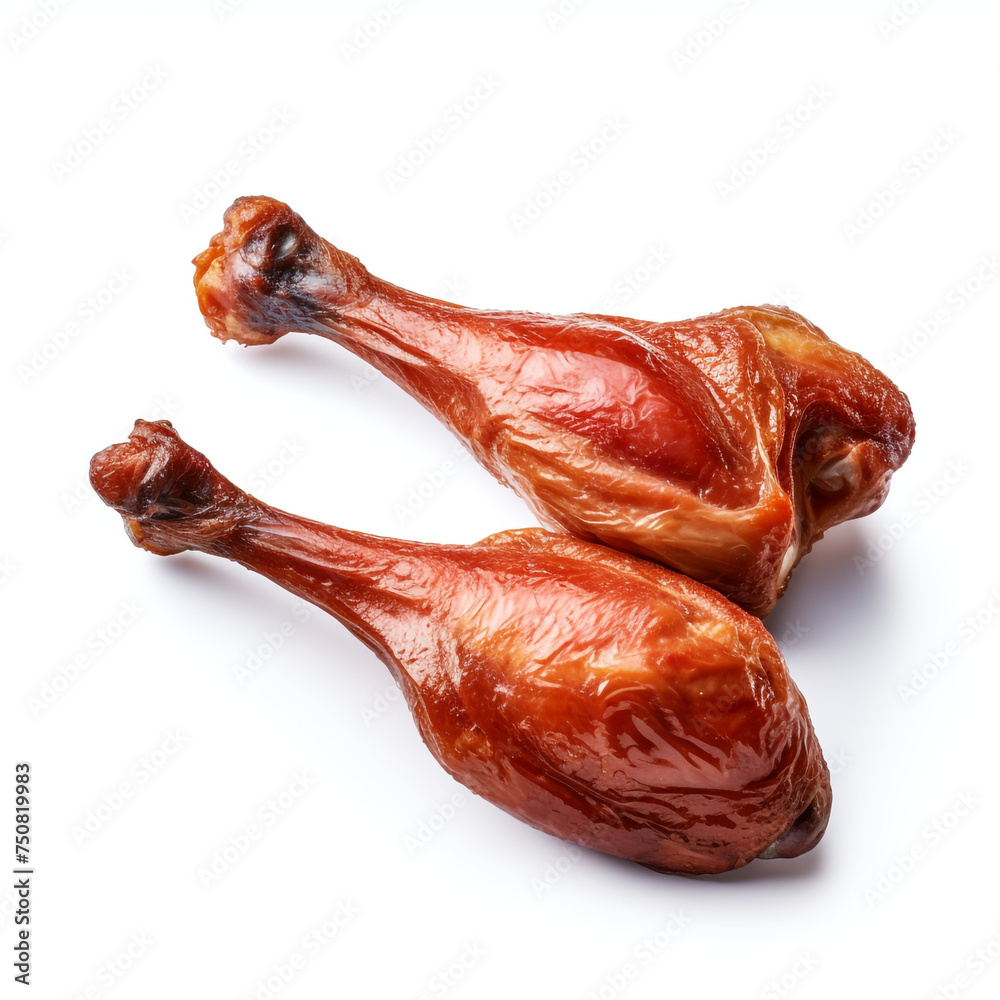 two turkey legs, in white background сreated with Generative Ai two turkey legs, in white background сreated with Generative Ai