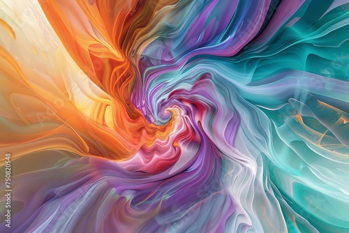 Abstract digital artwork of swirling colors and shapes Creating a dynamic and mesmerizing visual experience