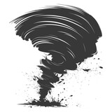 Silhouette Tornado whirlwind black color only