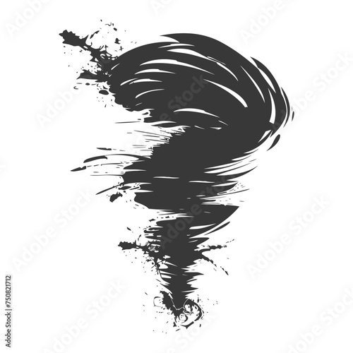 Silhouette Tornado whirlwind black color only