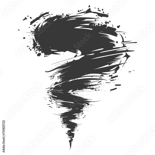 Silhouette Tornado whirlwind black color only