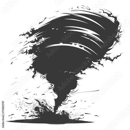 Silhouette Tornado whirlwind black color only