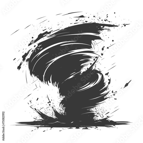 Silhouette Tornado whirlwind black color only