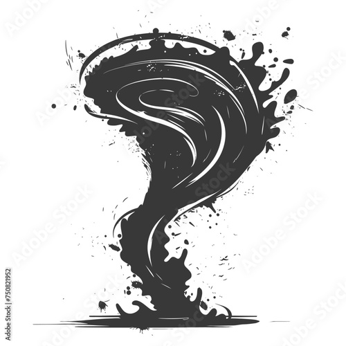 Silhouette Tornado whirlwind black color only