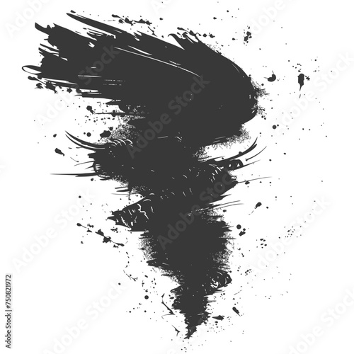 Silhouette Tornado whirlwind black color only photo