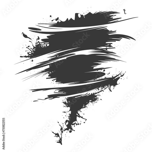 Silhouette Tornado whirlwind black color only