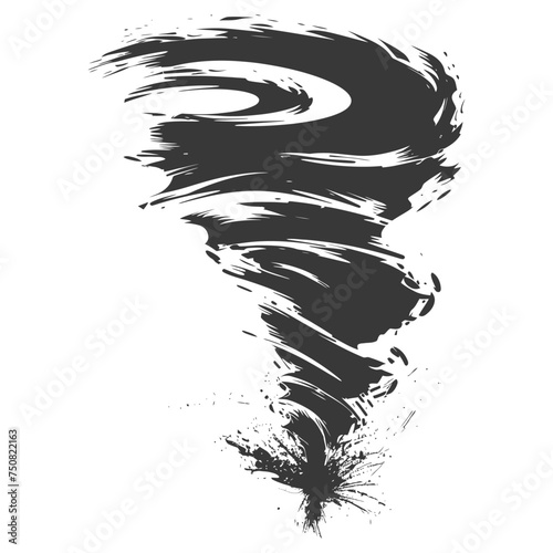 Silhouette Tornado whirlwind black color only
