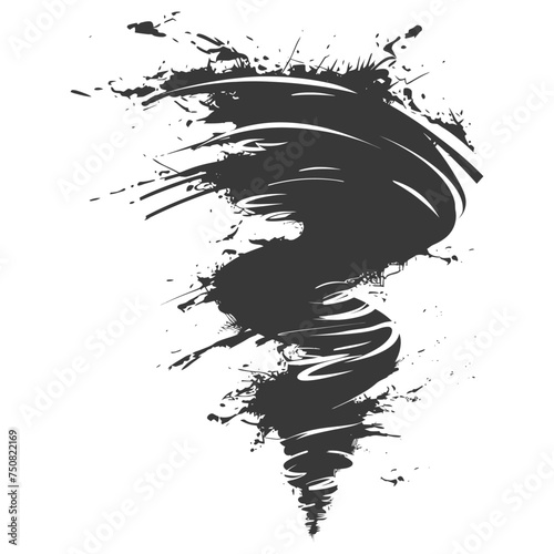Silhouette Tornado whirlwind black color only