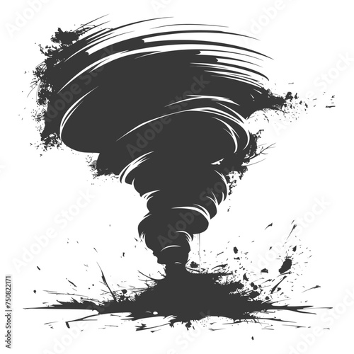 Silhouette Tornado whirlwind black color only