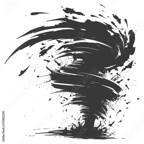 Silhouette Tornado whirlwind black color only