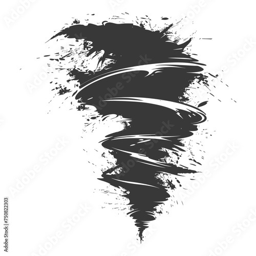 Silhouette Tornado whirlwind black color only