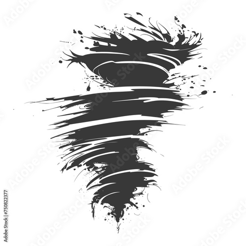 Silhouette Tornado whirlwind black color only