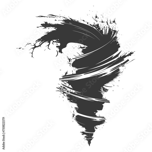 Silhouette Tornado whirlwind black color only