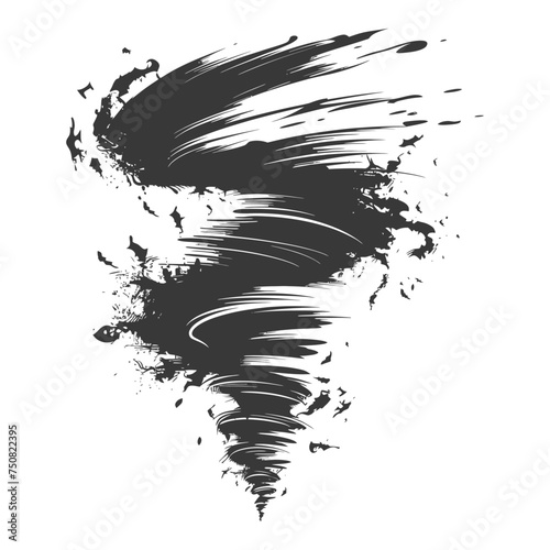 Silhouette Tornado whirlwind black color only