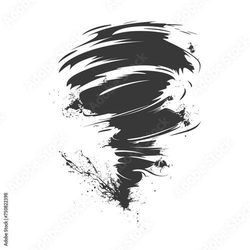 Silhouette Tornado whirlwind black color only