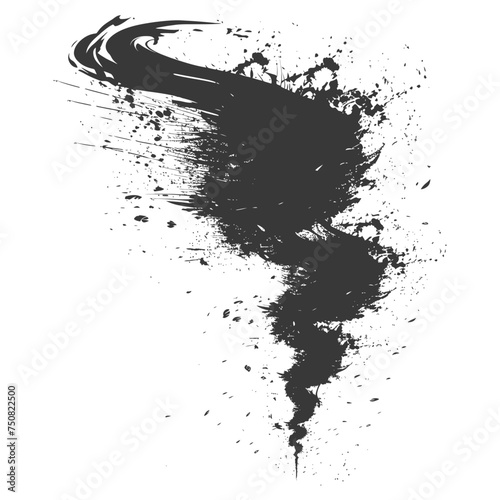 Silhouette Tornado whirlwind black color only