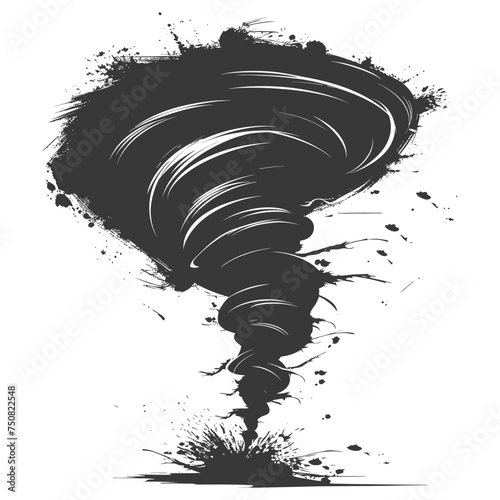 Silhouette Tornado whirlwind black color only