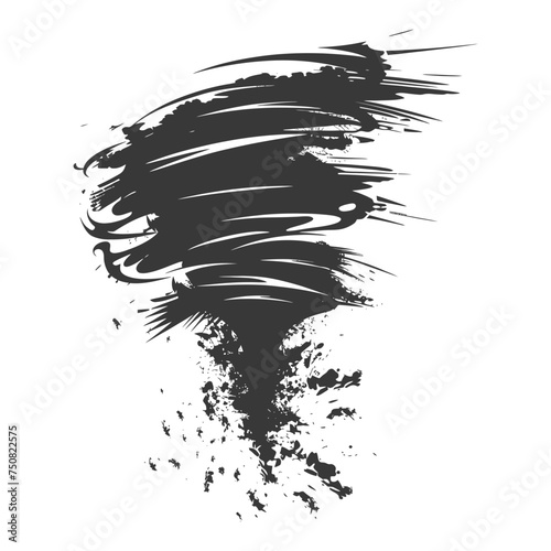 Silhouette Tornado whirlwind black color only