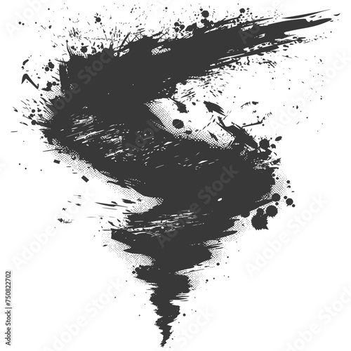 Silhouette Tornado whirlwind black color only