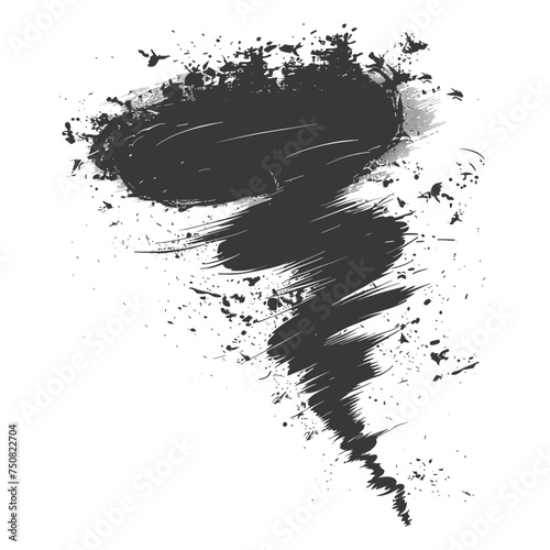 Silhouette Tornado whirlwind black color only
