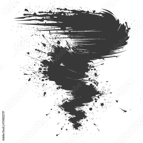 Silhouette Tornado whirlwind black color only