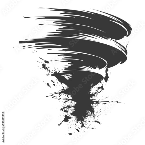 Silhouette Tornado whirlwind black color only