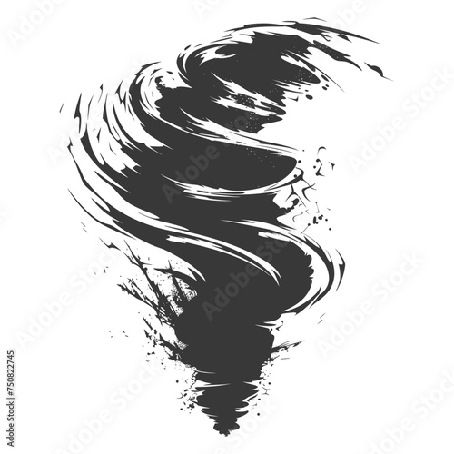 Silhouette Tornado whirlwind black color only