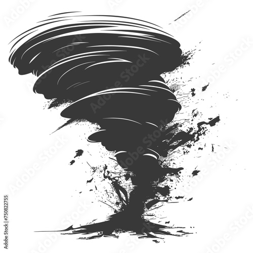 Silhouette Tornado whirlwind black color only