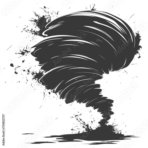 Silhouette Tornado whirlwind black color only