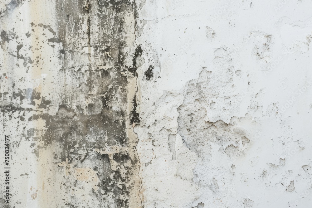 black mold on the white wall in bath