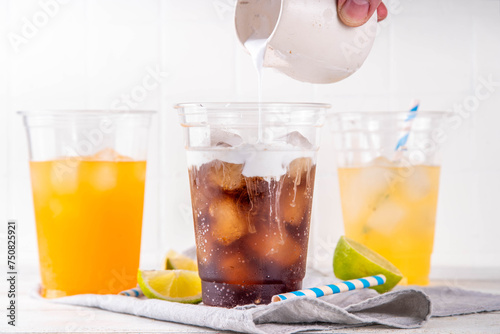 Billede på lærred Dirty soda, soda and cream alcohol free mocktail