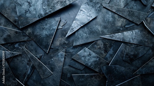 Abstract background highlights dark metal blades. Gorgeous patterns unfold. photo