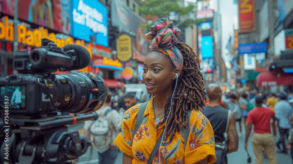 Woman With Dreadlocks Standing in Front of Camera