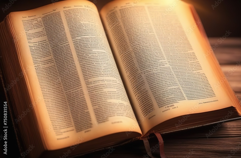 Obraz premium old open Bible on a table