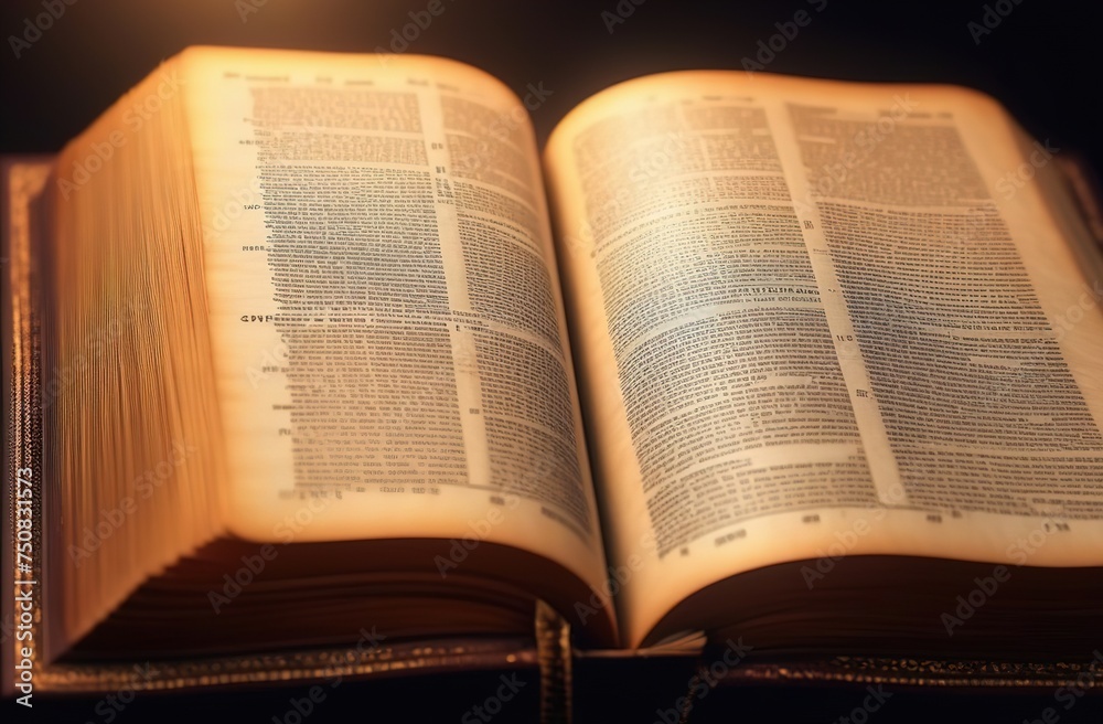 Obraz premium old open Bible on a table