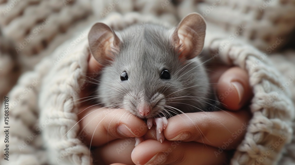 Person Holding Rat in Hands Person Holding Rat in Hands