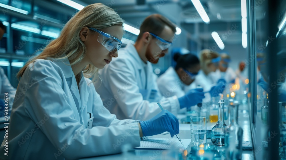 Scientist in White Lab Coat Working on Machine Scientist in White Lab Coat Working on Machine