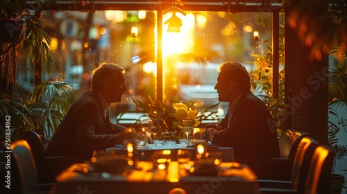 Couple Sitting at Table With Wine Glasses